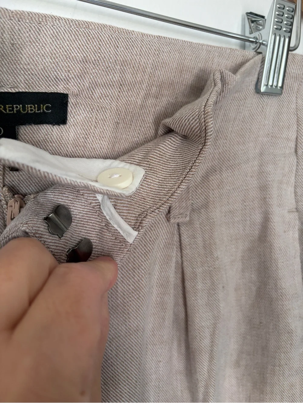 Banana Republic Linen Blend Wide Leg Pants Beige Women’s Size 0 High Rise